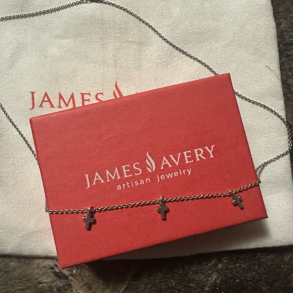James Avery Silver Cross Charm Necklace